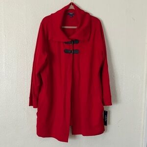 Chaps Denim Red Longline Cotton Jacket, 3X